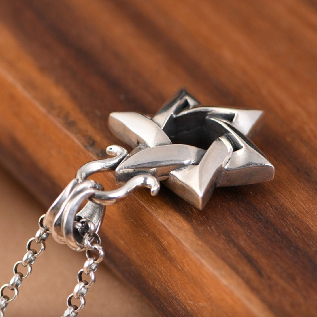 Men’s Sterling Silver Star of David Pendant Necklace