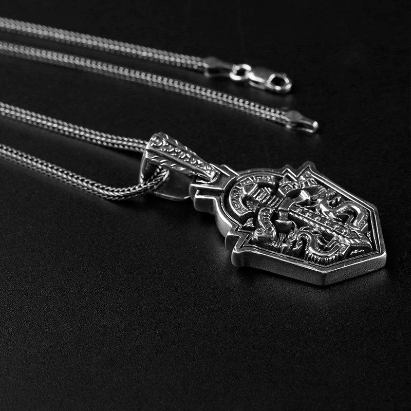 Men’s Sterling Silver Sword and outlets Shield Necklace