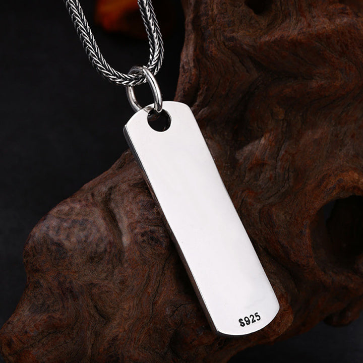 Men's Sterling Silver Vajra Ivy Tag Necklace