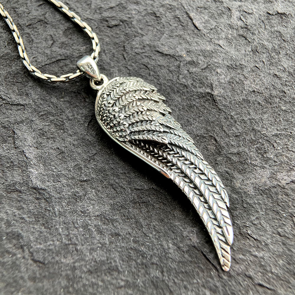 Men’s Sterling Silver Wing Pendant Necklace