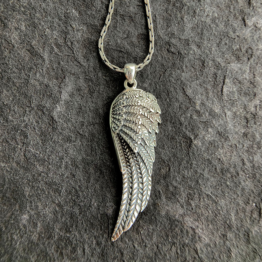 Men’s Sterling Silver Wing Pendant Necklace