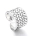 Men’s Sterling Silver Woven Pattern Open Ring