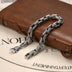 Men’s Sterling Silver Ivy Pattern Link Bracelet