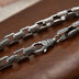 Men’s Sterling Silver Ivy Pattern Link Bracelet