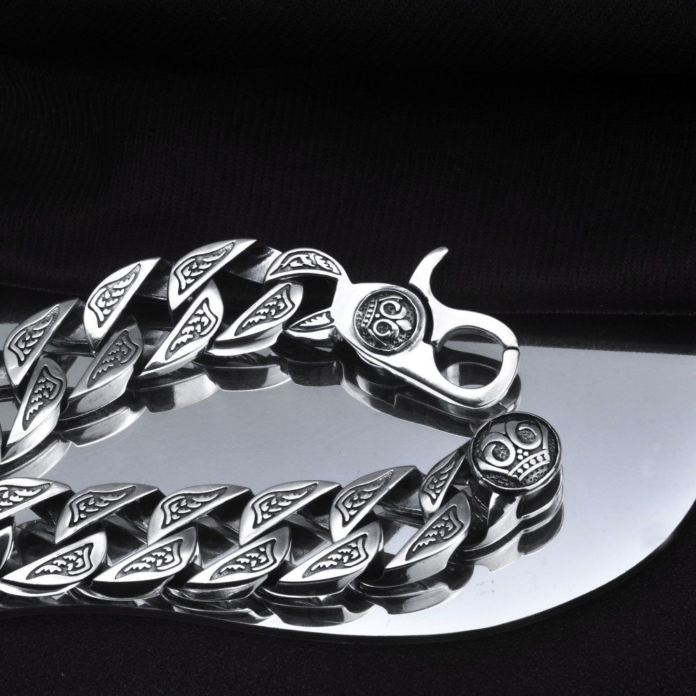 Bracelet à chaîne gourmette en argent sterling pour hommes