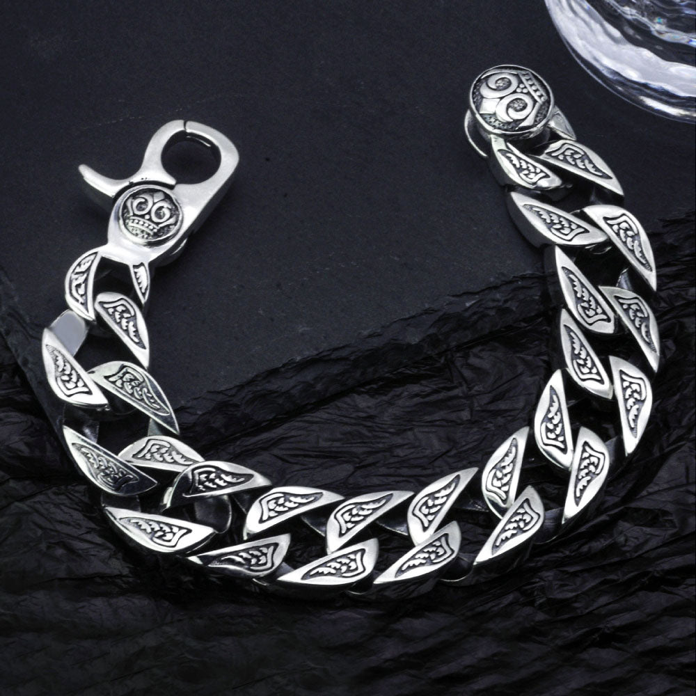 Bracelet à chaîne gourmette en argent sterling pour hommes