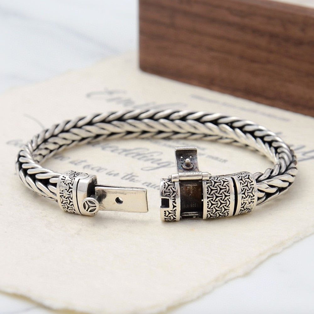 Sterling Silver Braided Chain Bracelet for Men