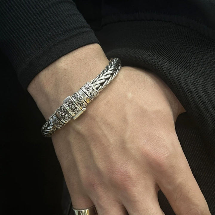 Sterling Silver Braided Chain Bracelet for Men