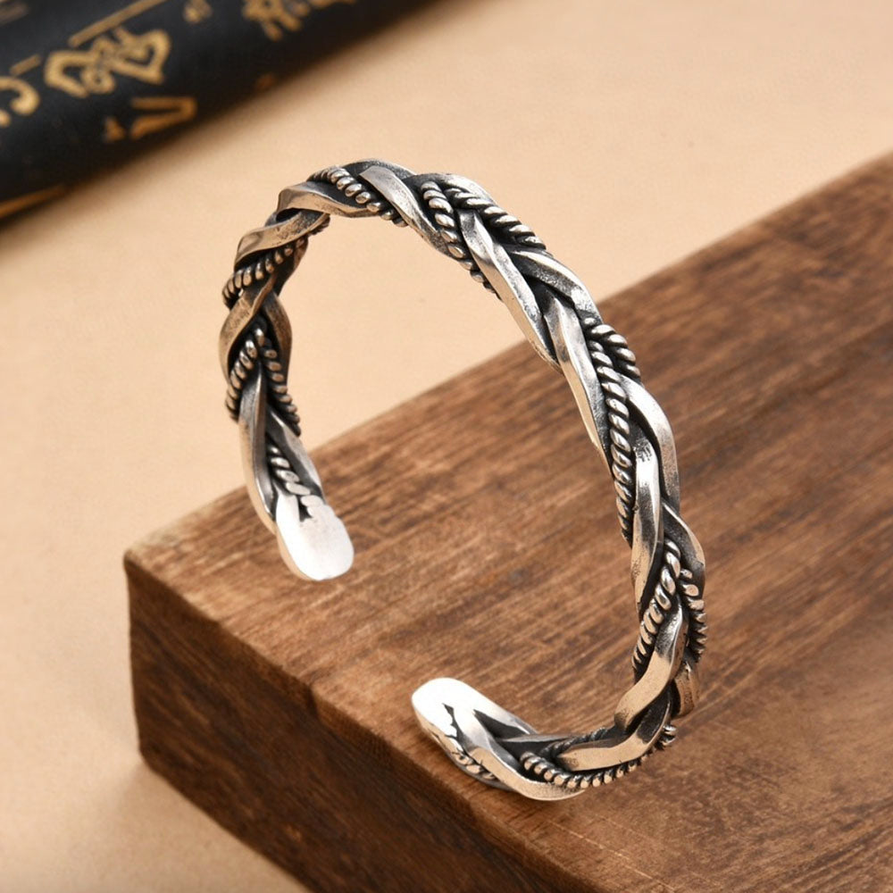 Sterling Silver Braided Cuff Bracelet