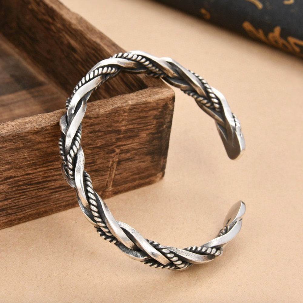 Sterling Silver Braided Cuff Bracelet