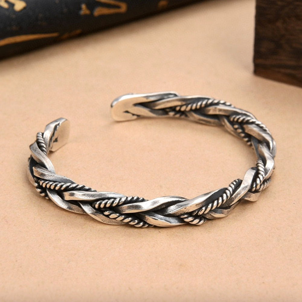 Sterling Silver Braided Cuff Bracelet