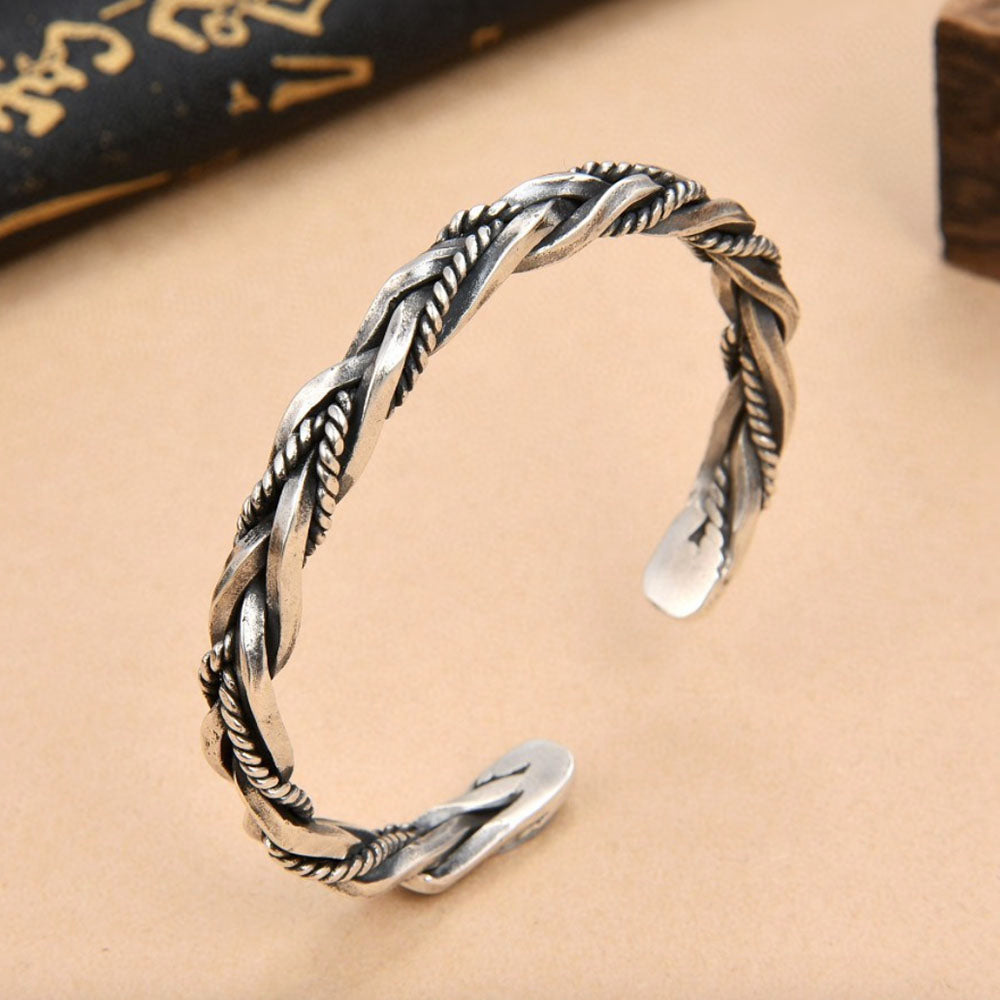 Sterling Silver Braided Cuff Bracelet