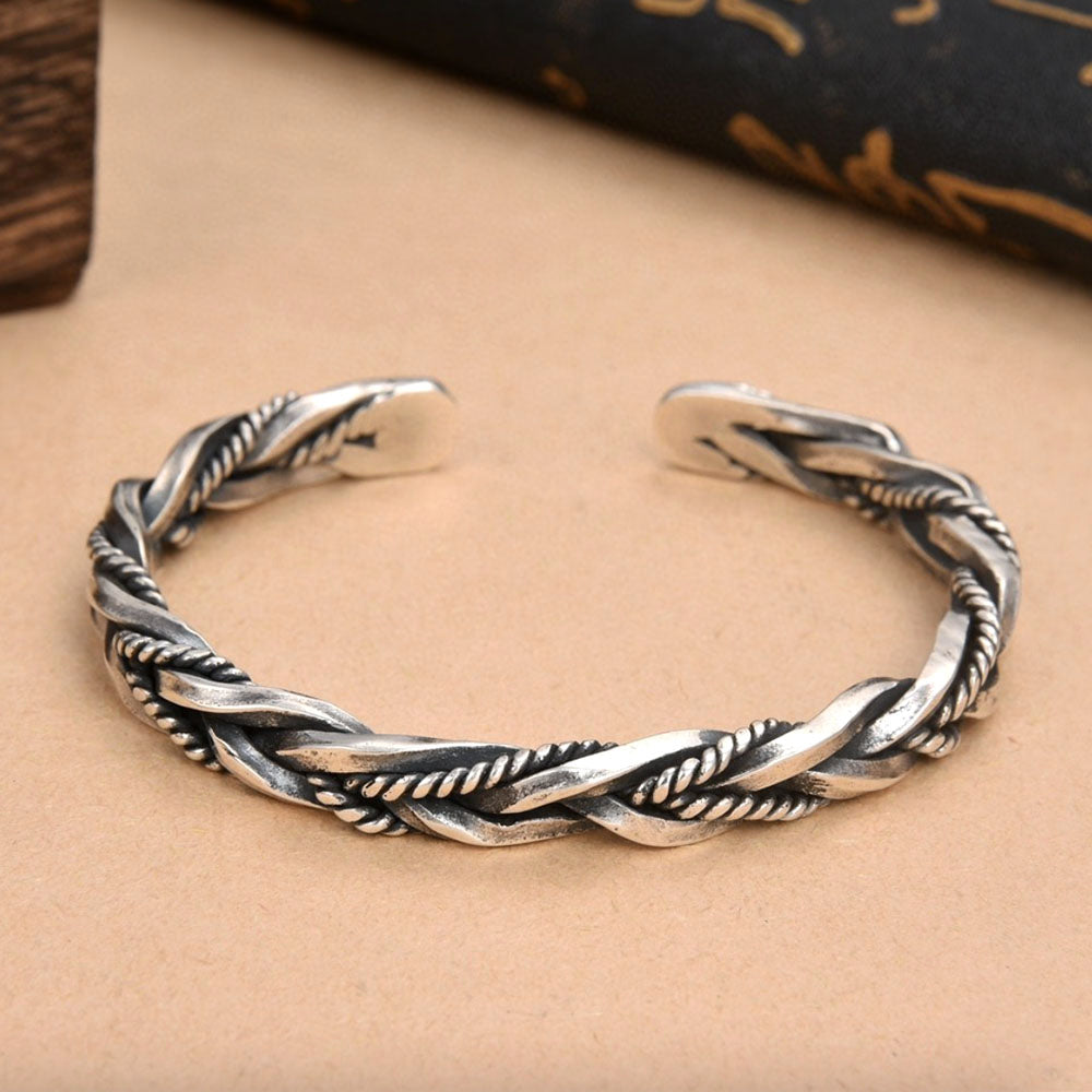 Sterling Silver Braided Cuff Bracelet