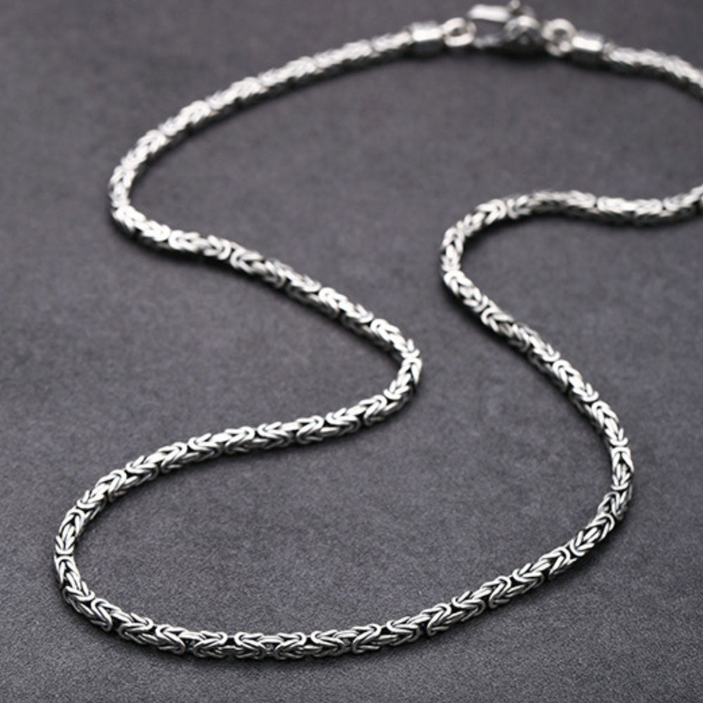 Sterling Silver Byzantine Chain for Men