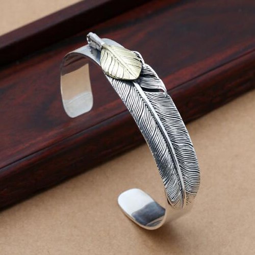 Sterling Silver Feather Cuff Bracelet