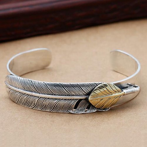 Sterling Silver Feather Cuff Bracelet