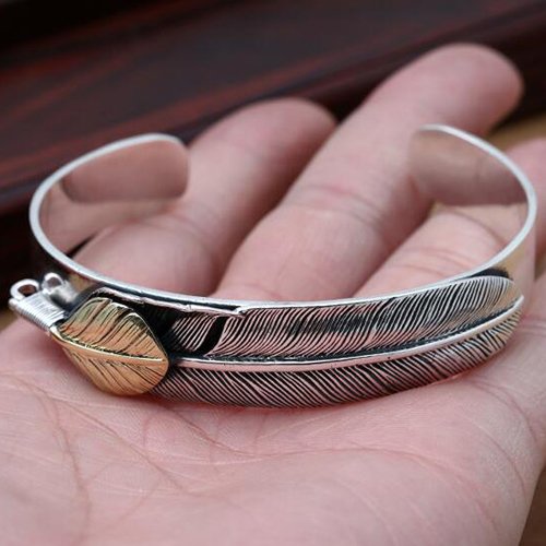 Sterling Silver Feather Cuff Bracelet