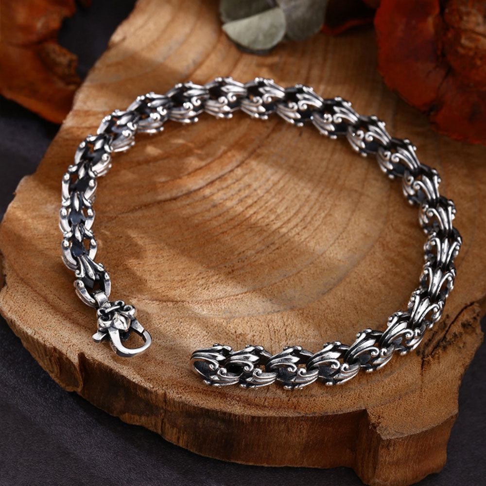 Sterling Silver Fleur de Lis Bracelet for Men