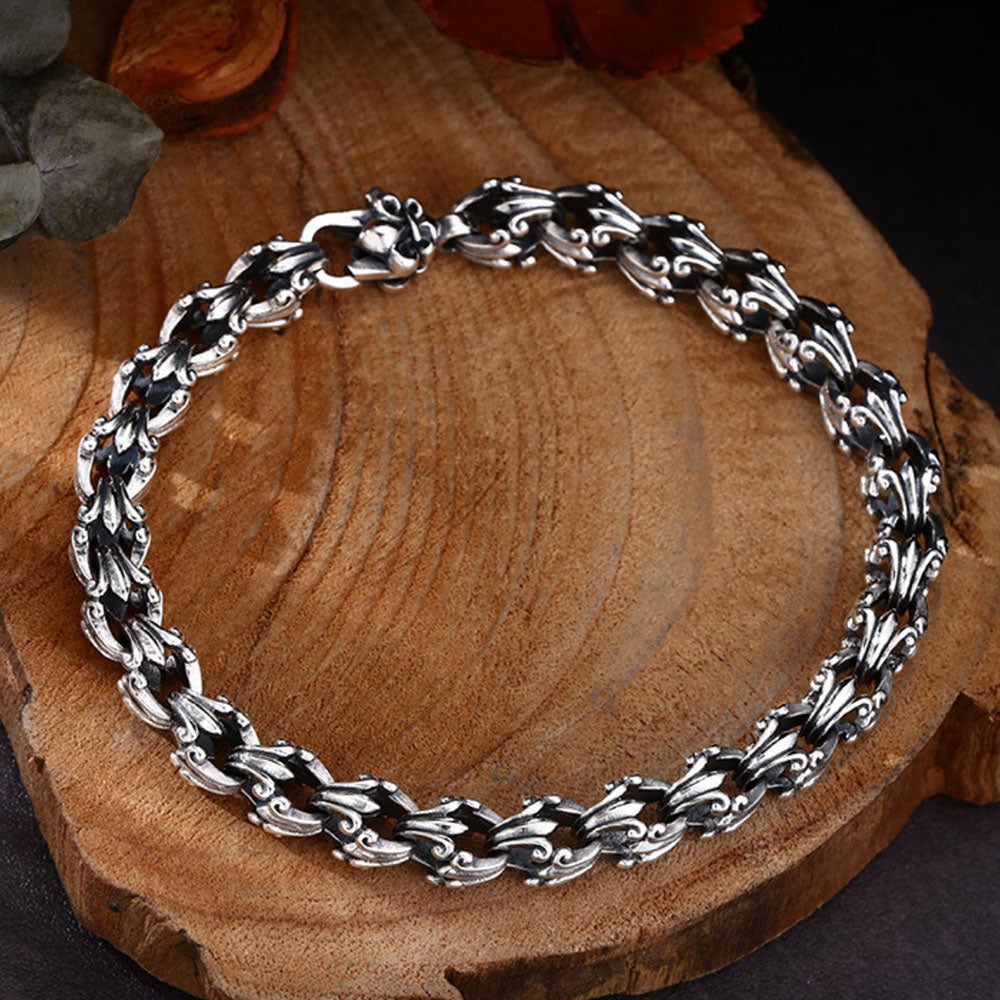 Sterling Silver Fleur de Lis Bracelet for Men