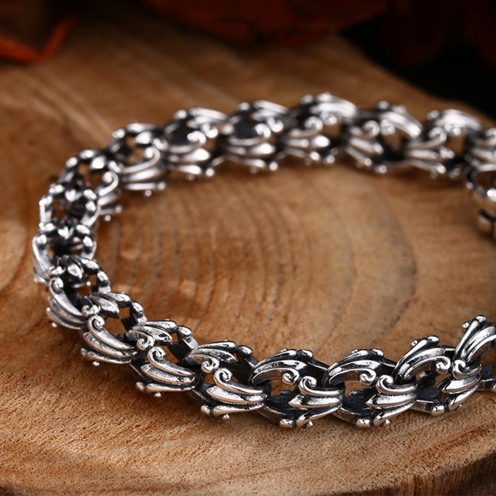 Sterling Silver Fleur de Lis Bracelet for Men