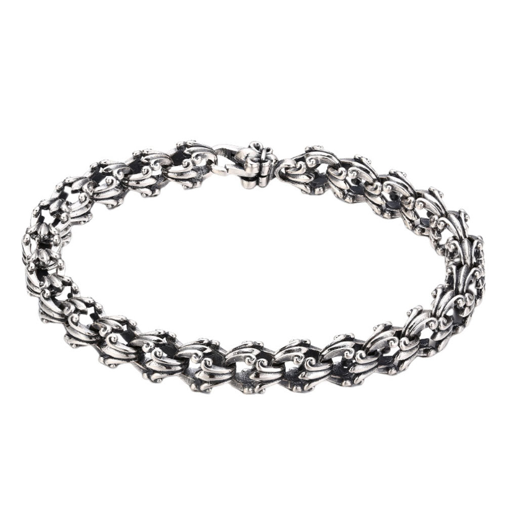 Sterling Silver Fleur de Lis Bracelet for Men