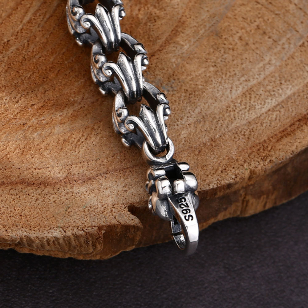 Sterling Silver Fleur de Lis Bracelet for Men