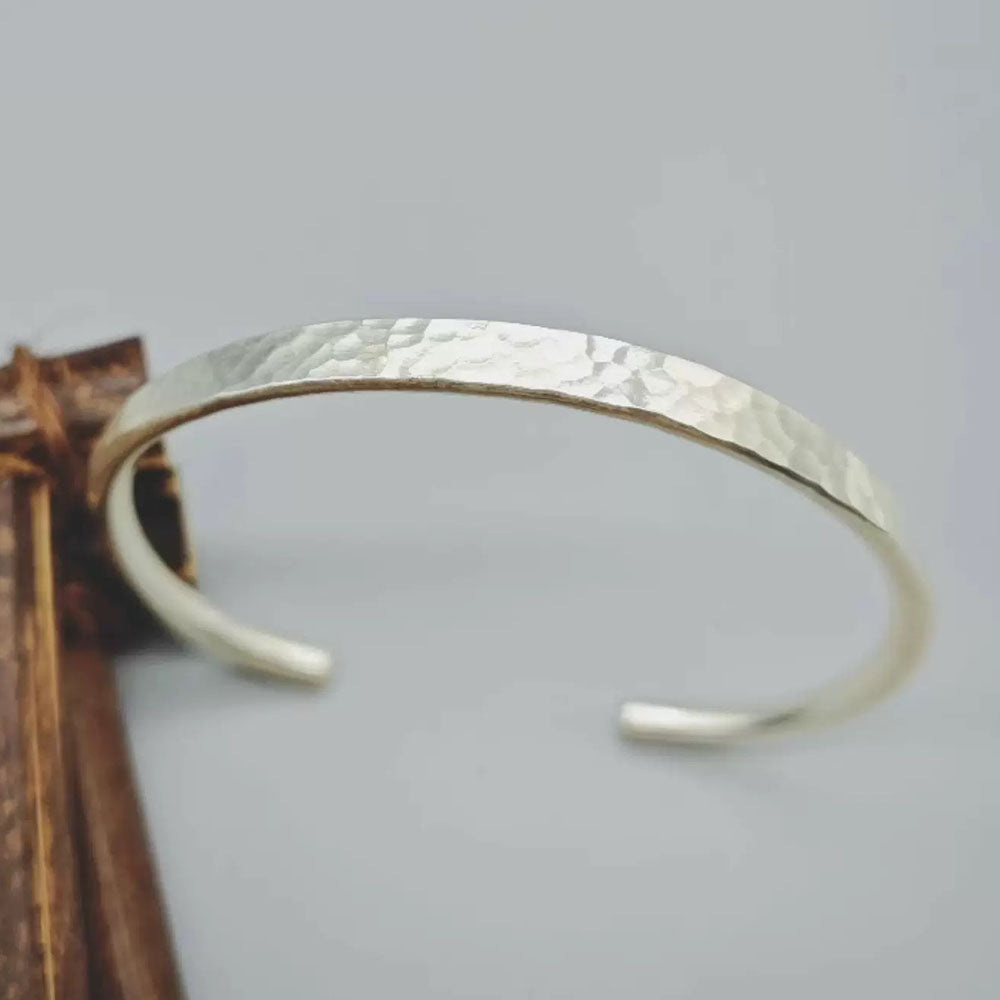 One Sterling Silver Hammered Cuff 2024 Bracelet