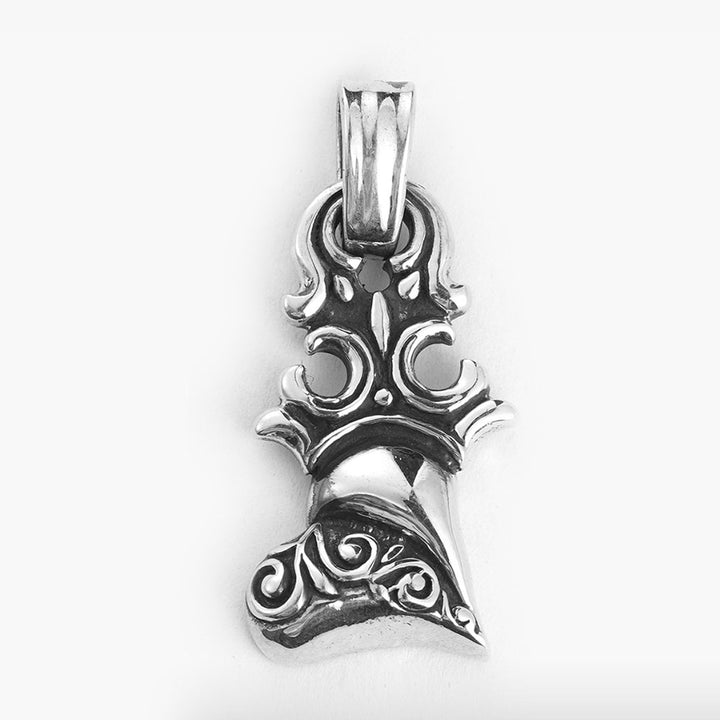 Sterling Silver Ivy Pattern Heart Pendant Necklace