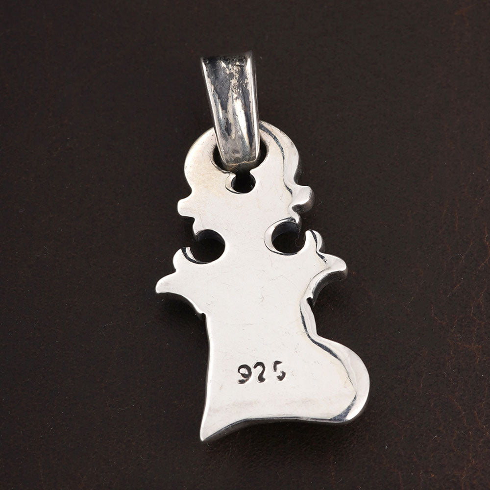 Sterling Silver Ivy Pattern Heart Pendant Necklace