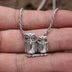 Sterling Silver Owls Pendant Necklace