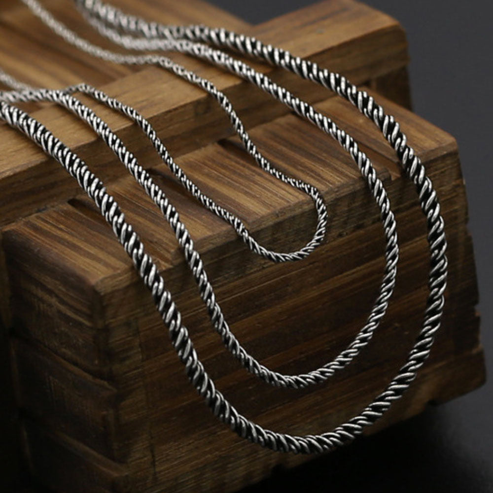 1-2 mm Sterling Silver Rope Chain 16"-24"