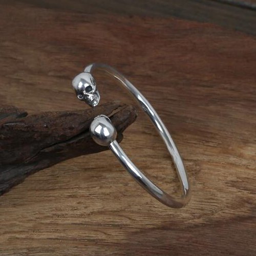 Sterling Silver Skulls Cuff Bracelet