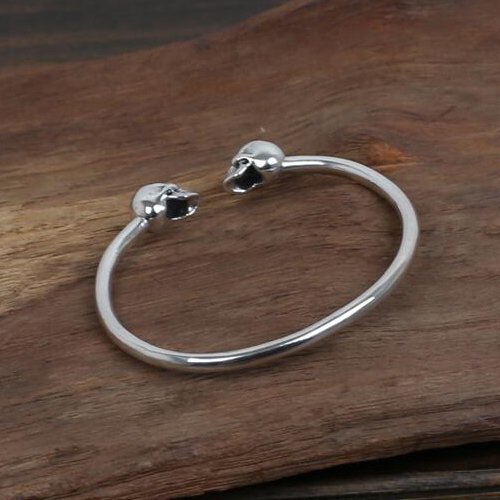 Sterling Silver Skulls Cuff Bracelet