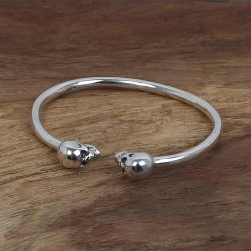 Sterling Silver Skulls Cuff Bracelet