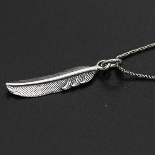 Sterling Silver Tiny Feather Pendant Necklace