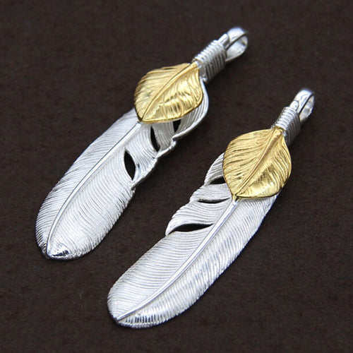 Men's Sterling Silver Feather Pendant