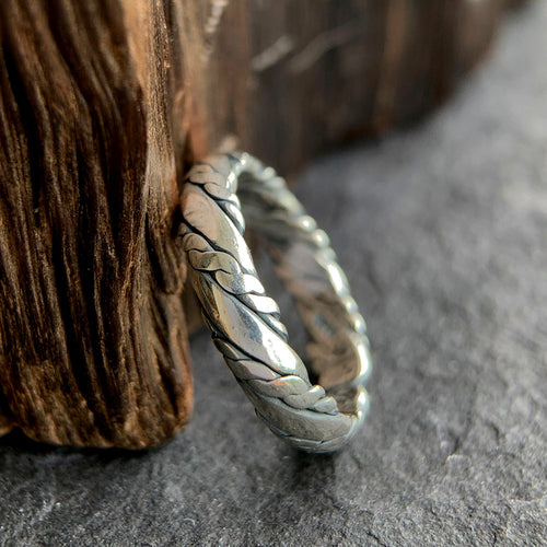 Sterling Silver Slim Braided Pinky Ring