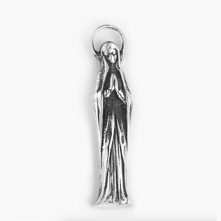 Sterling Silver Virgin Mary Statue Pendant Necklace
