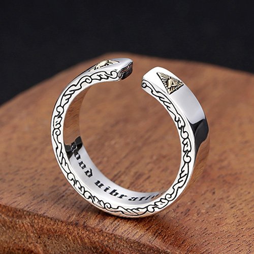 Sterling Silver All-Seeing Eyes Wrap Ring