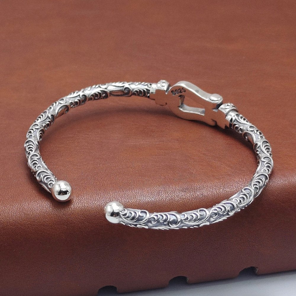 Sterling Silver Belt Buckle Cuff Bracelet