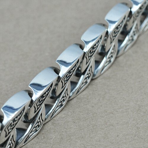 Men's Sterling Silver Bold Curb Chain Bracelet