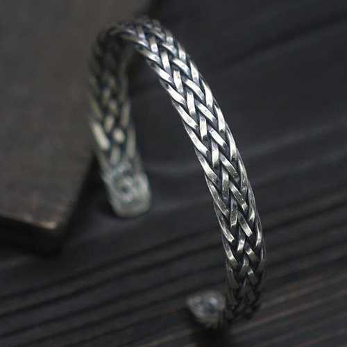 Sterling Silver Braided Cuff Bracelet