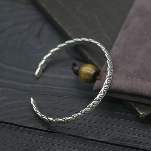 Sterling Silver Staggered Weave Cuff Bracelet