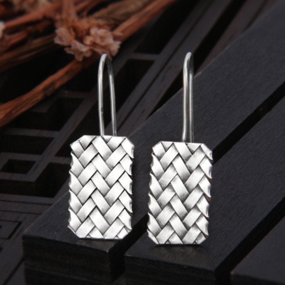 Women's Sterling Silver Braided Drop Earrings