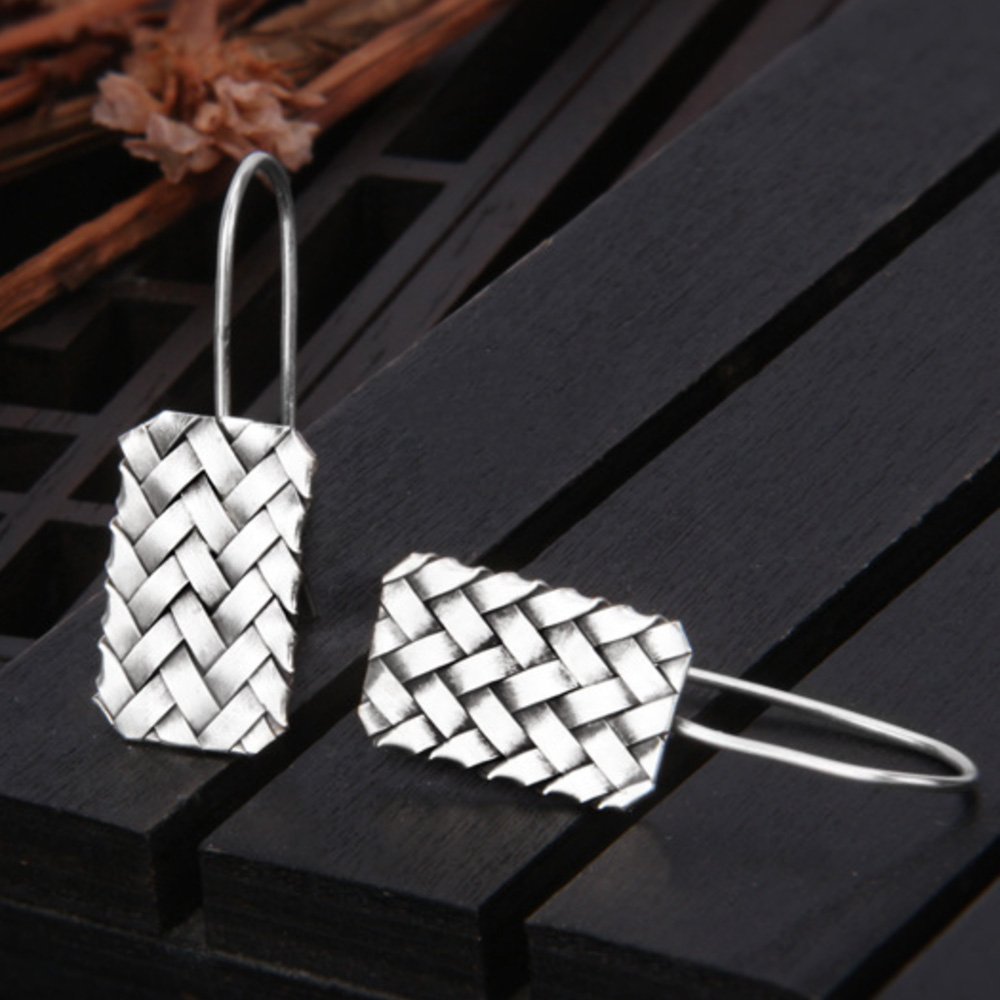 Women's Sterling Silver Braided Drop Earrings