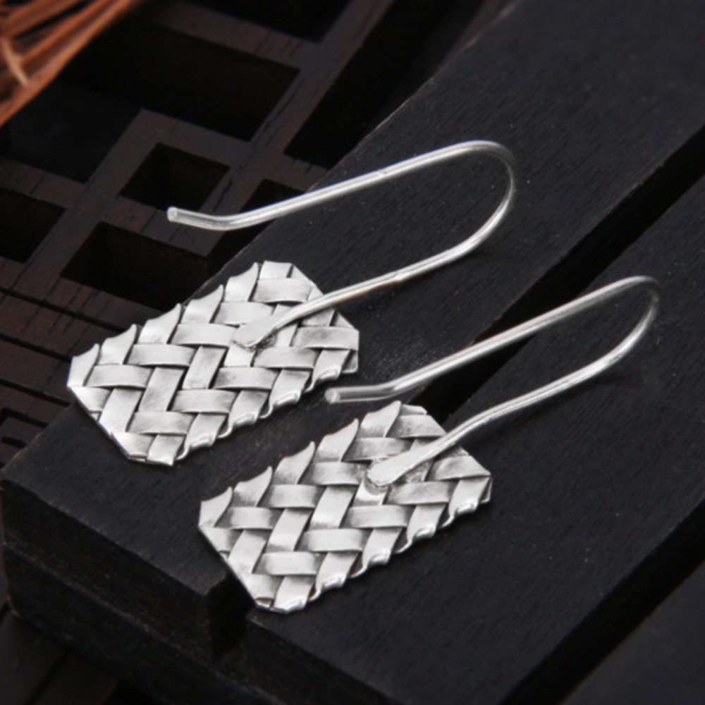 Women's Sterling Silver Braided Drop Earrings