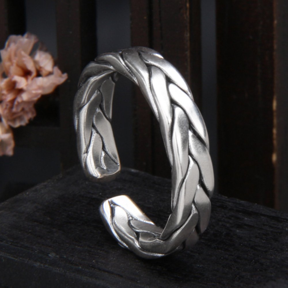 Sterling Silver Braided Pinky Ring