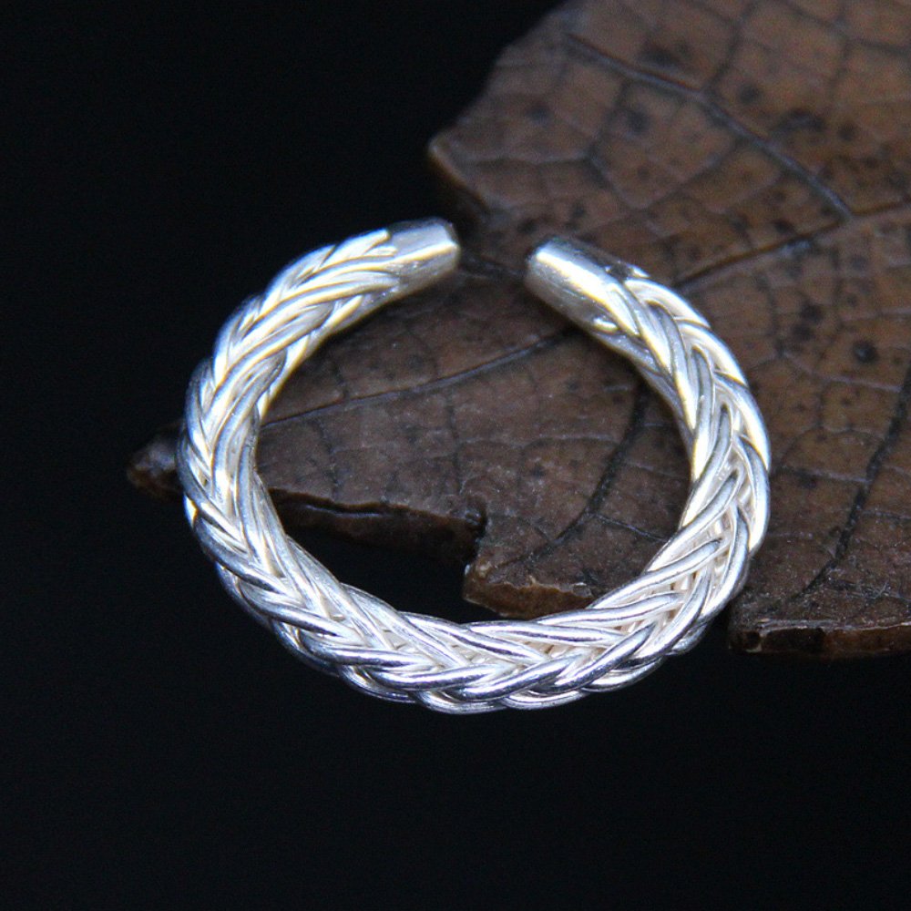 Sterling Silver Braided Pinky Ring