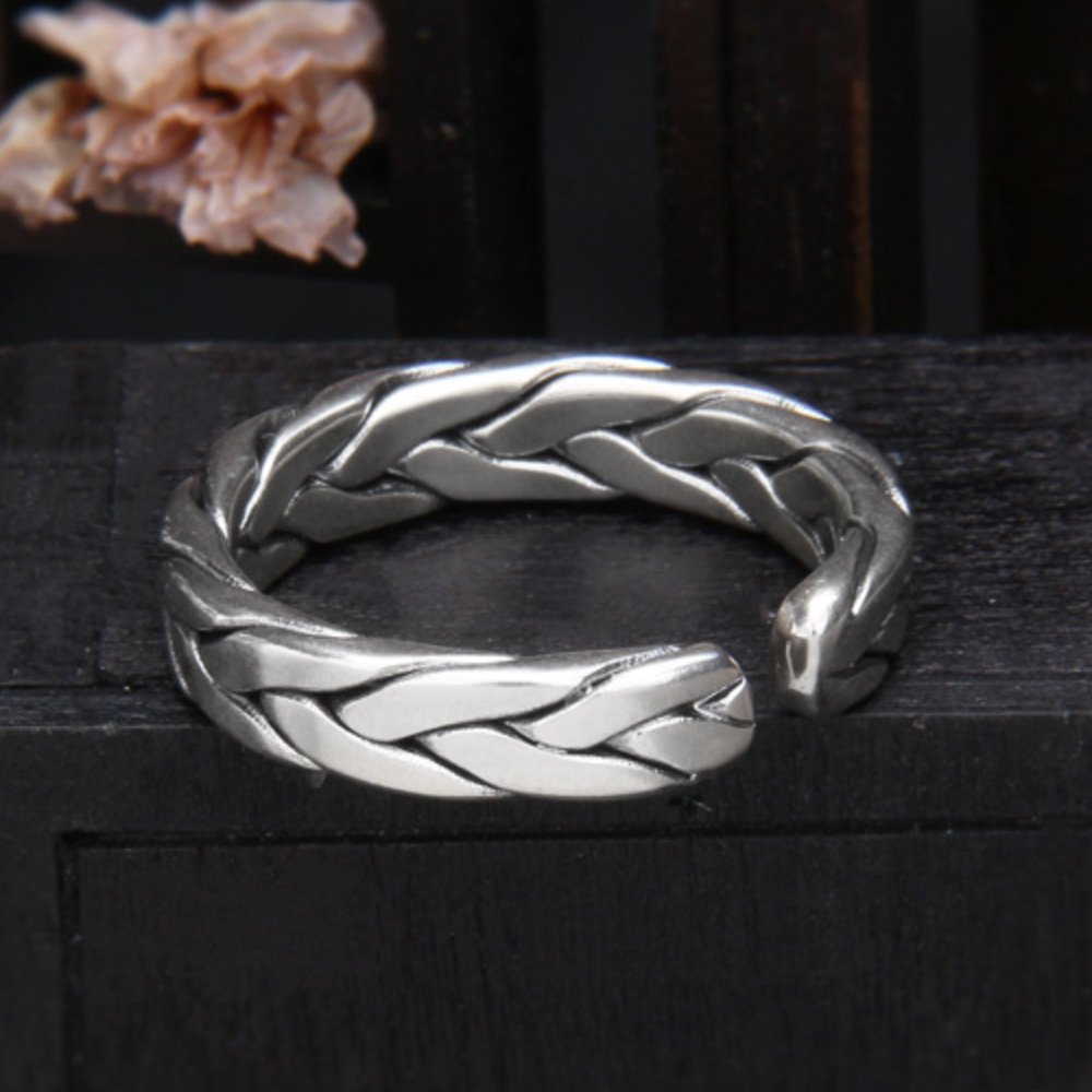 Sterling Silver Braided Pinky Ring