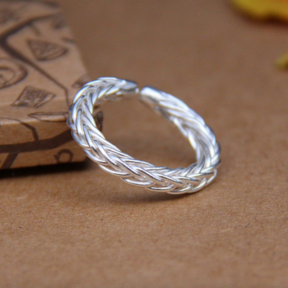 Sterling Silver Braided Pinky Ring